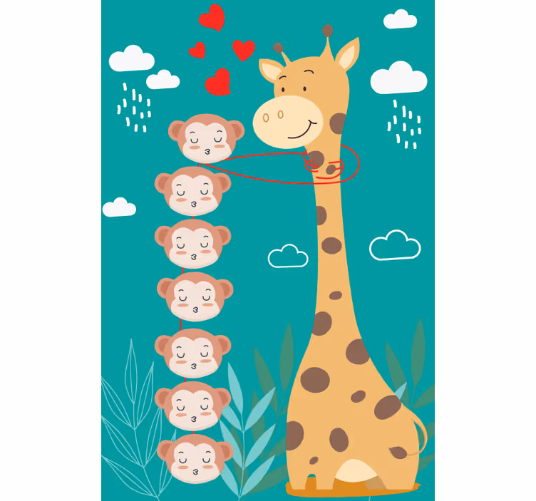 roleta zvieratká žirafa opičia láska - Tenstickers