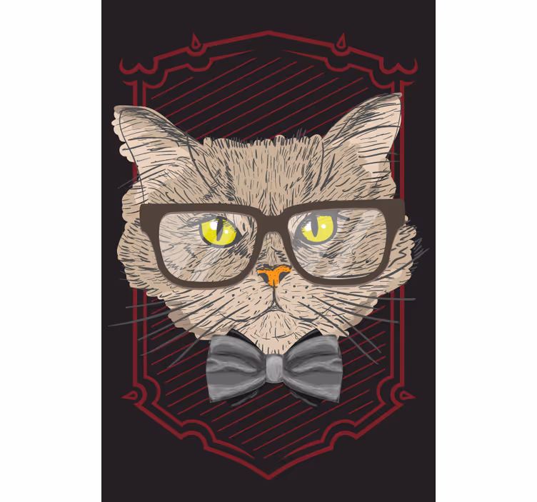 Mačka s okuliarmi zábavná Roleta - Tenstickers