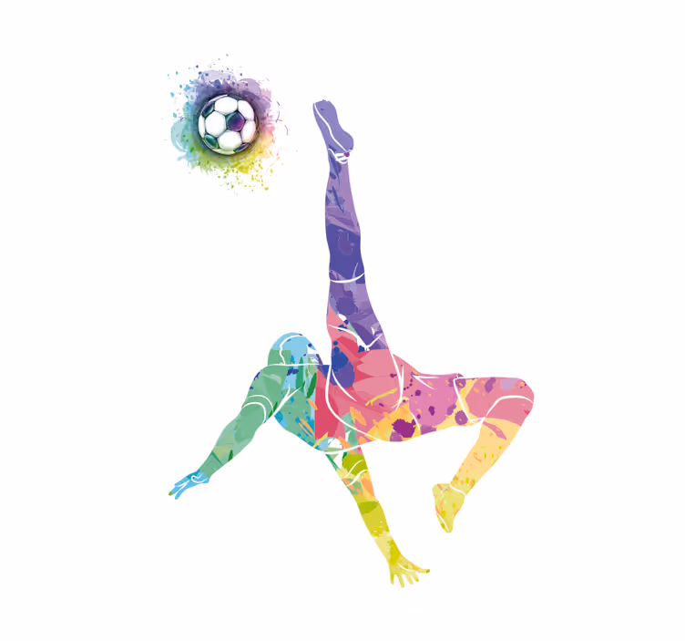 Akvarel futbalista športová nevidiaca - Tenstickers
