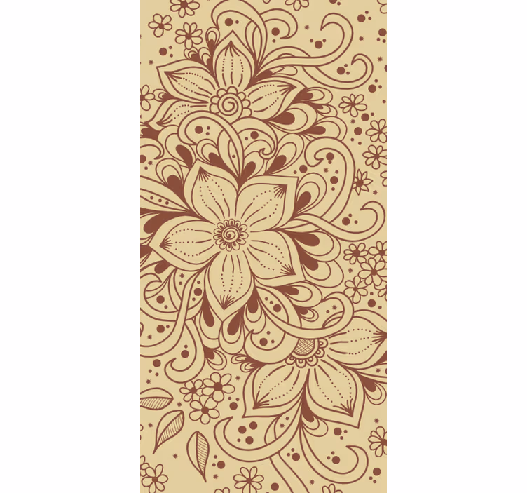 Mehndi ornament kvetina elegantná Roleta - Tenstickers