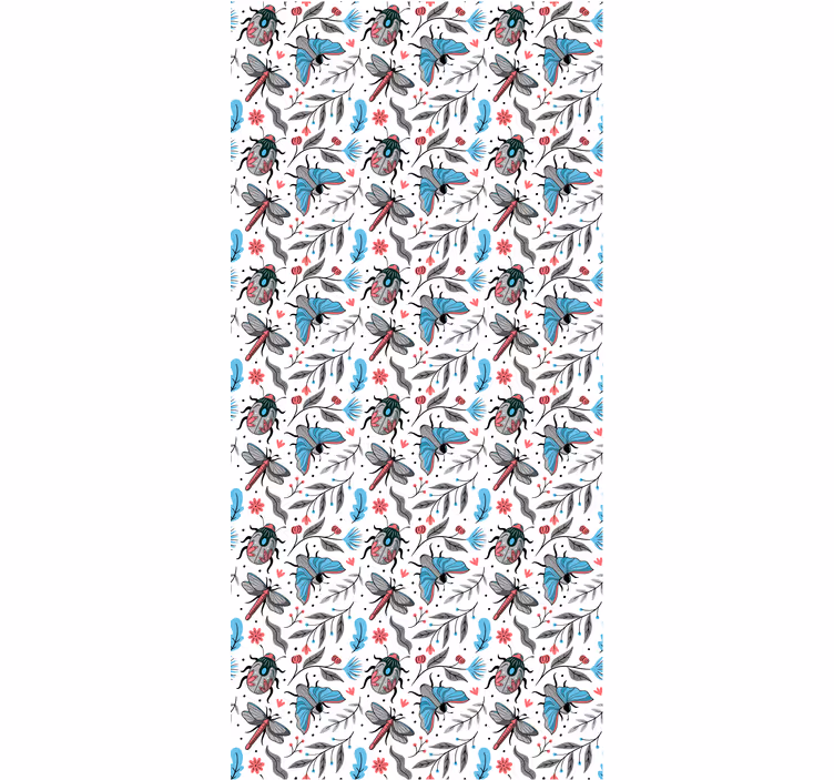 roleta na okno kvety okrídlený hmyz a flóra - Tenstickers