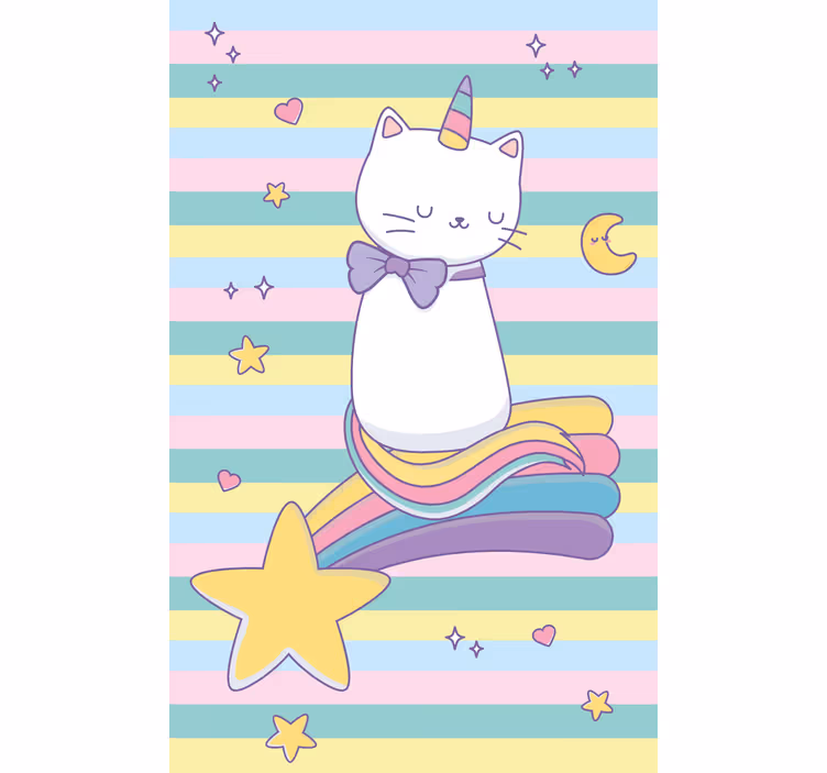 roleta do detskej izby magický mačací jednorožec - Tenstickers