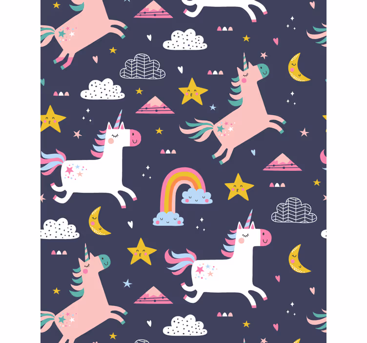 roleta do detskej izby jednorožce a hviezdy - Tenstickers