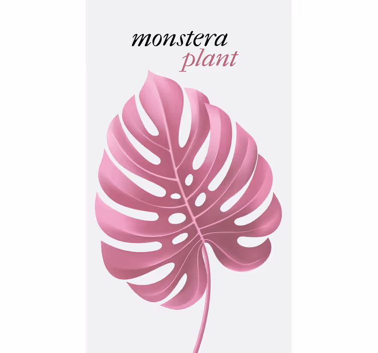 roleta na okno kvety ružová rastlina monstera - Tenstickers