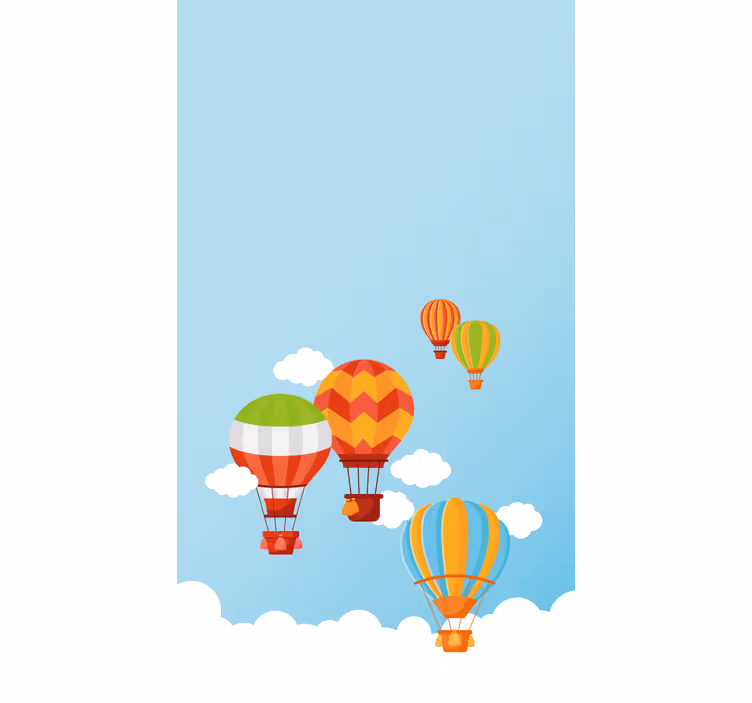 Farebné balóny lietajúce na oblohe Roleta - Tenstickers