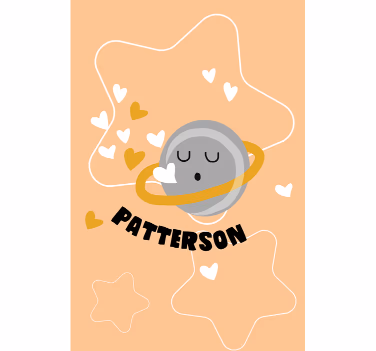 roleta do detskej izby srdečný saturn s menom - Tenstickers