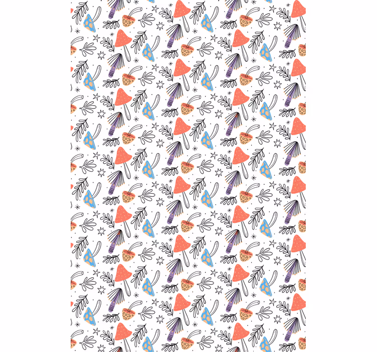 Farebné maľované huby kuchynská roleta - Tenstickers