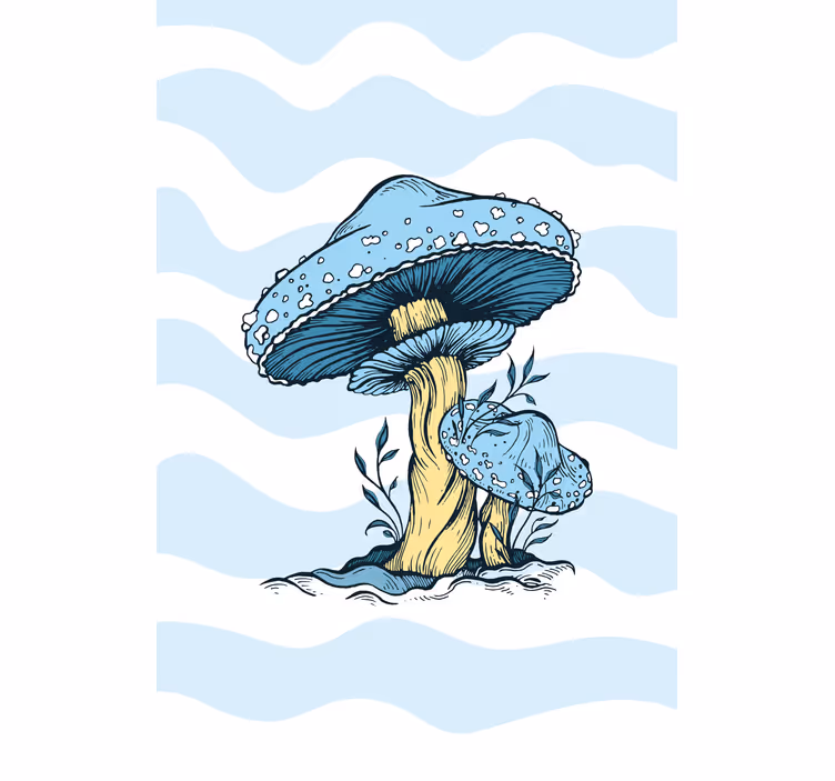 roleta na okno kvety modré huby - Tenstickers