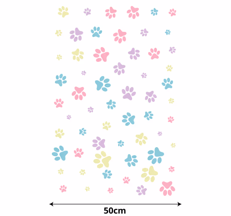 Fantastické farebné psie labky zvieracia roleta - Tenstickers