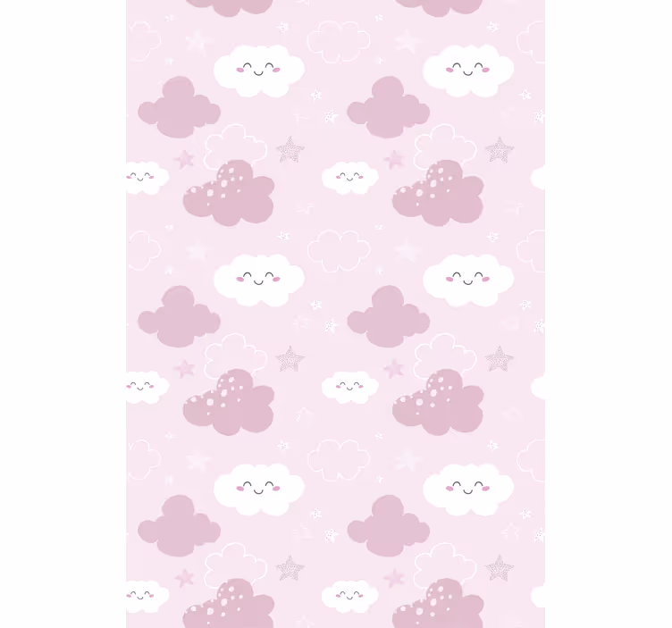Ružové pozadie s bielou happy cloud slepou - Tenstickers