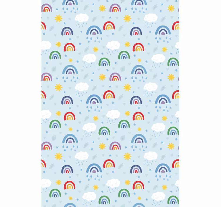 roleta do detskej izby modré dúhy a oblaky - Tenstickers