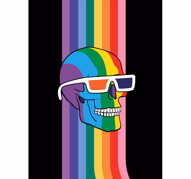 bláznivá roleta dúhové odtiene lebky - Tenstickers