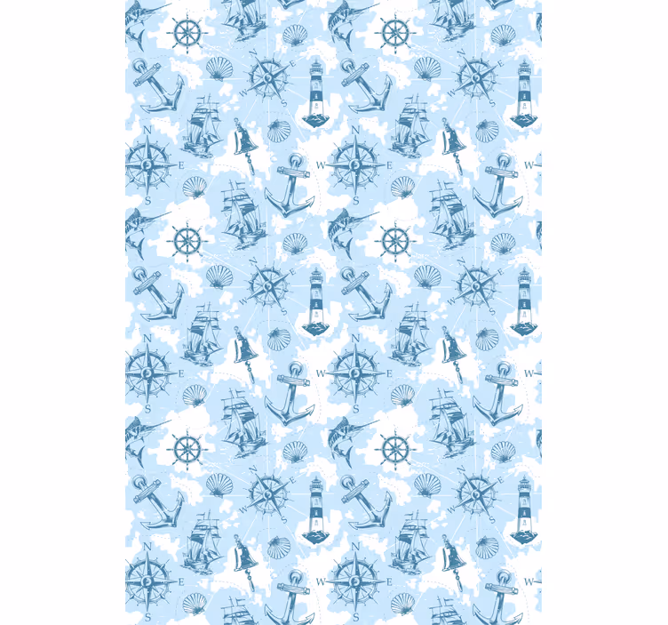 roleta do kuchyne vzor námorných ikon - Tenstickers