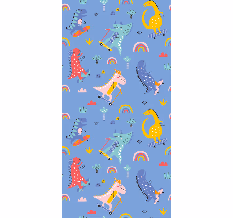 roleta s dinosaurami skateboardová scéna - Tenstickers