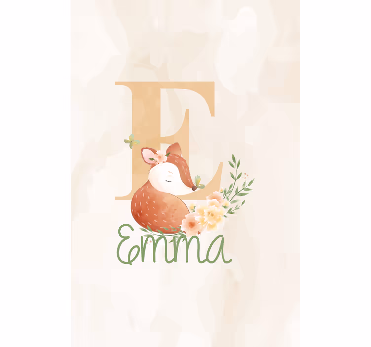 roleta do detskej izby líška s iniciálou a menom - Tenstickers