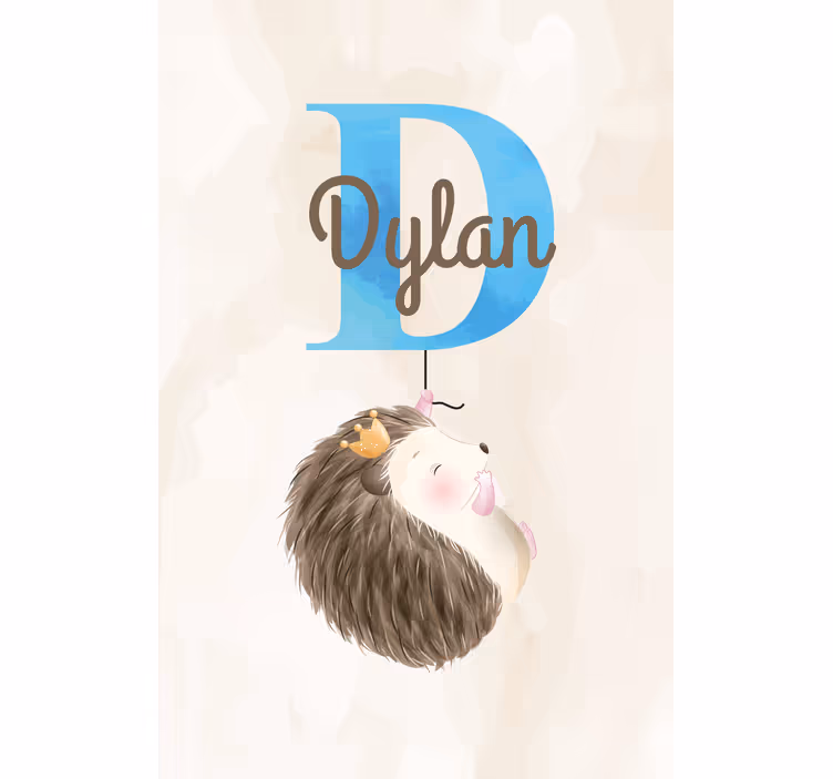 roleta do detskej izby ježko s iniciálou a menom - Tenstickers