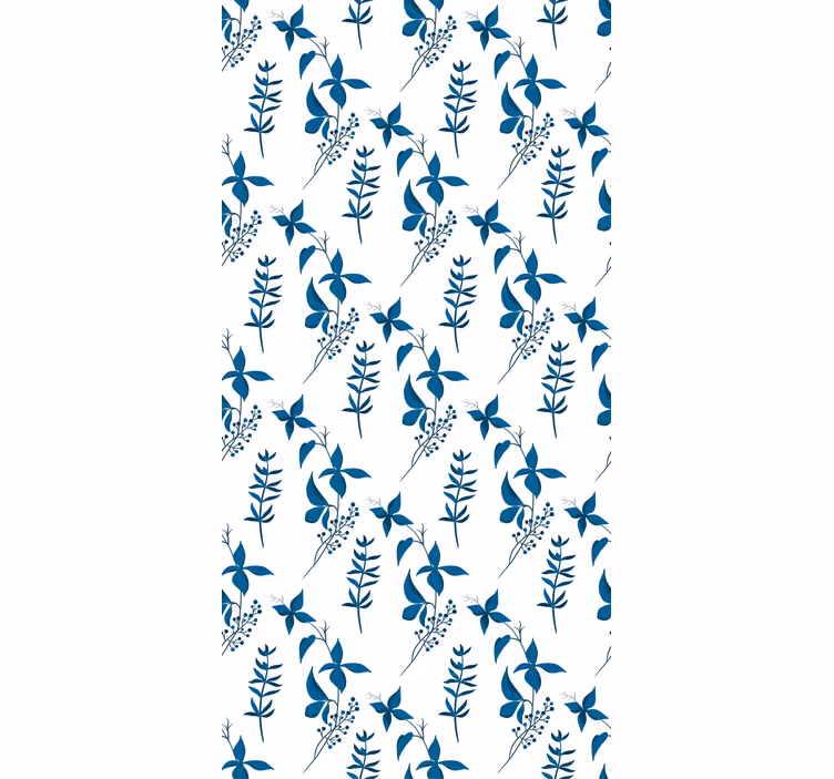 roleta na okno kvety minimalistický modrý tropický vzor - Tenstickers