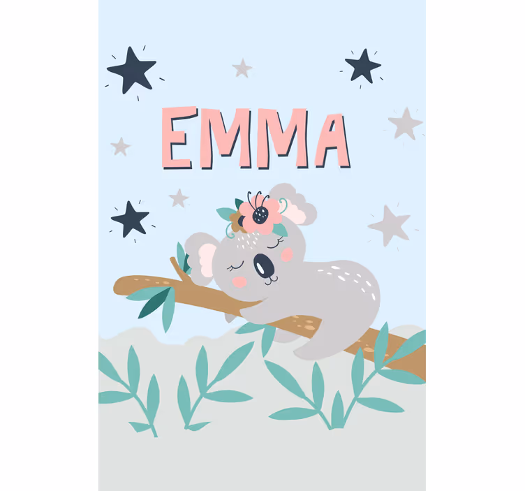 roleta do detskej izby mláďa koala s menom - Tenstickers