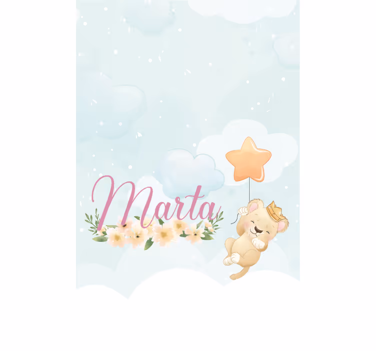 roleta pre bábätko bby lev s hviezdou a menom - Tenstickers
