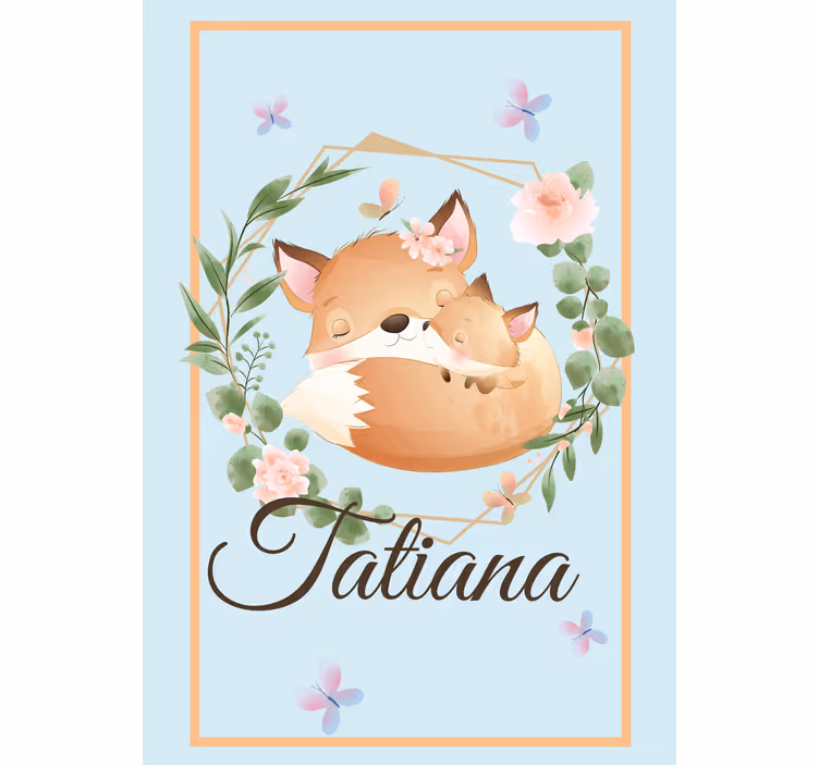 roleta do detskej izby líška rodina s menom - Tenstickers