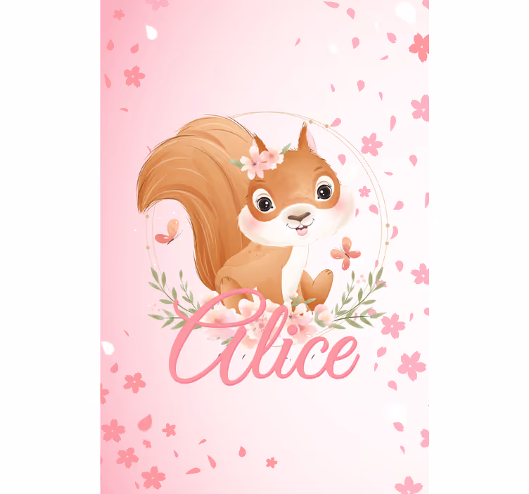 roleta do detskej izby veverička s menom - Tenstickers