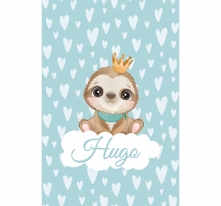 roleta do detskej izby leňoch s korunou a menom - Tenstickers