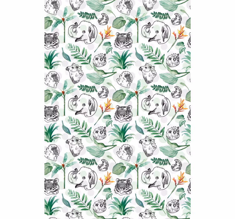 Roleta do detskej izby zelené jungle zvieratá - Tenstickers