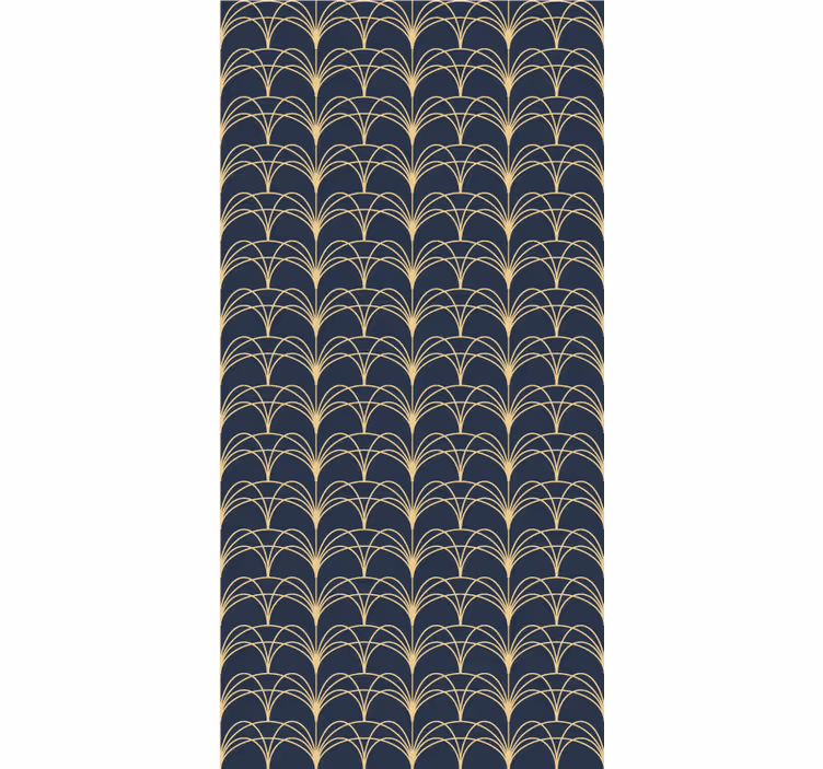 "art deco" vzor modrých oblúkov elegantná roleta - Tenstickers