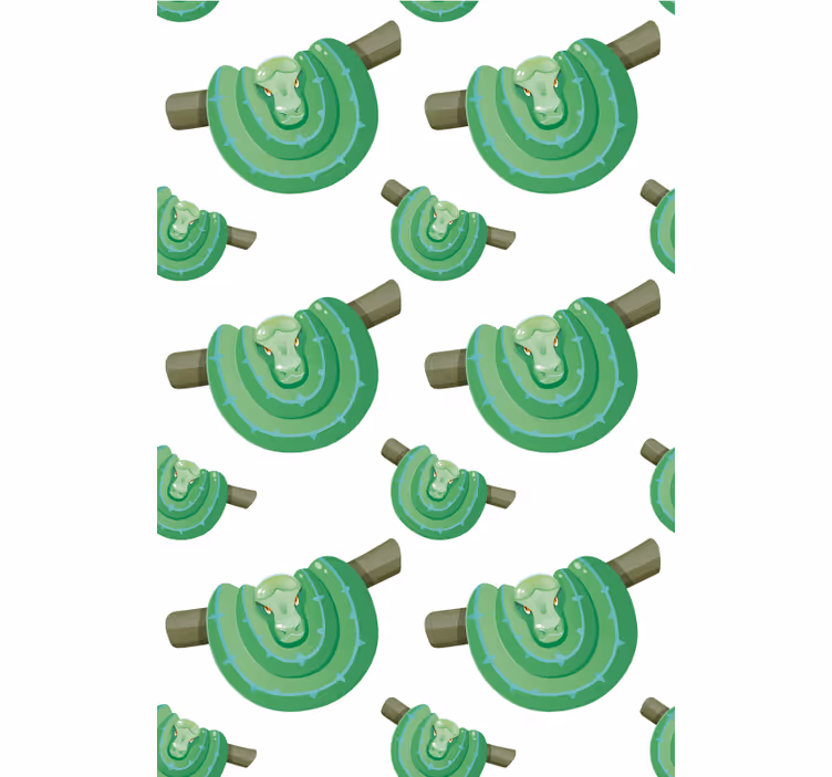 Zelený boa had na strome rôzne zviera Rolety - Tenstickers