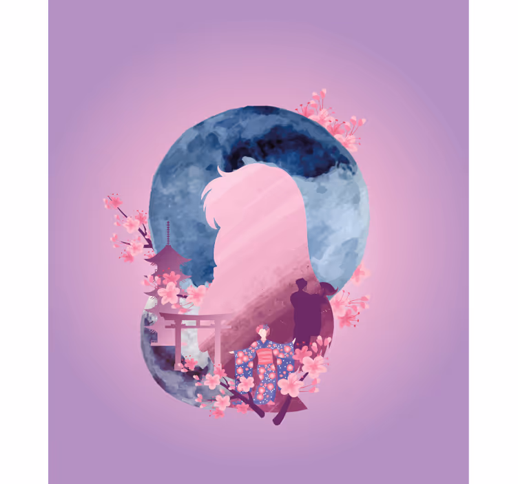 Japonský pohľad anime art originál roleta - Tenstickers