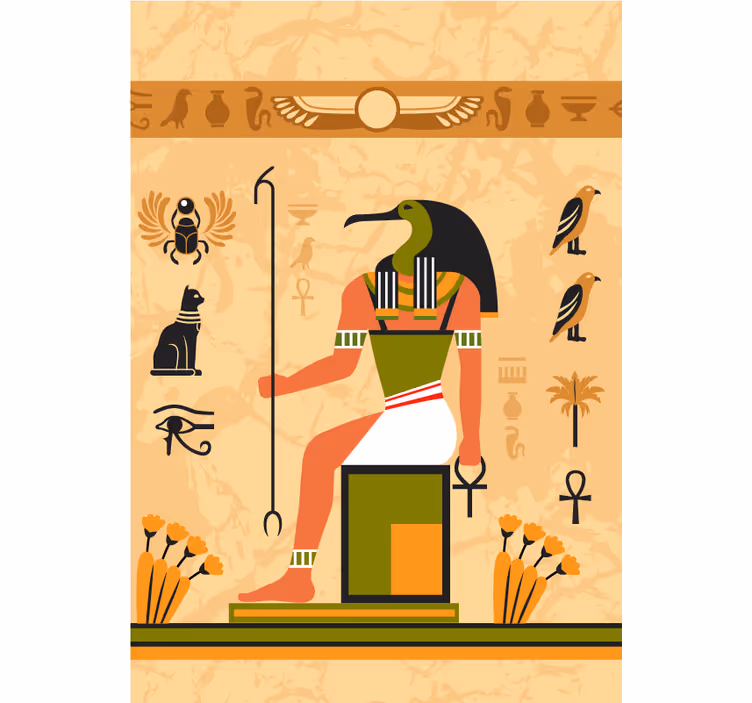 Egyptský boh mesiaca originálna roleta - Tenstickers