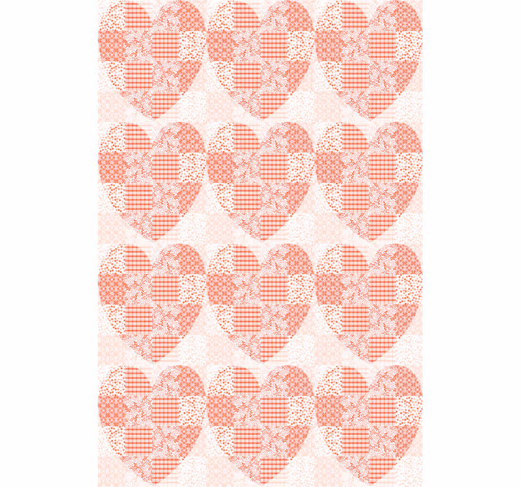 Patchwork červeno-biela srdiečková roleta - Tenstickers