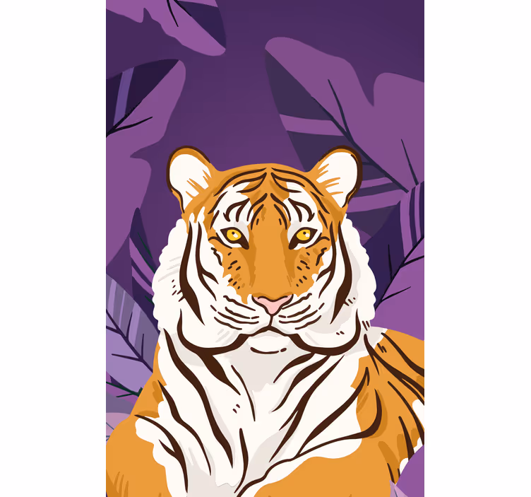 roleta so zvieratami portrét tigra s listami - Tenstickers