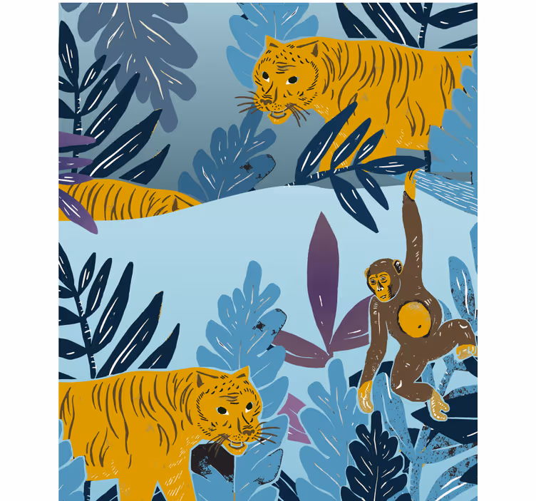 roleta do detskej izby tigre a opice - Tenstickers