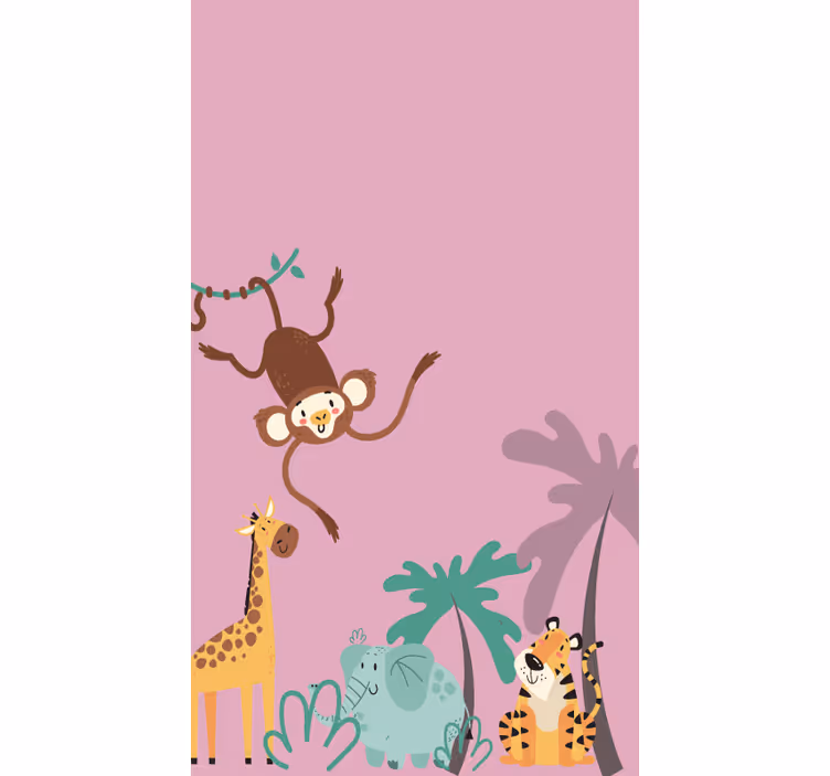 "boho" deti džungľa rôzne zvieracie Roleta - Tenstickers