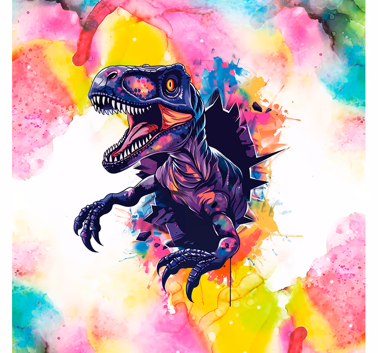 roleta na okno dinosaury sýte farby velociraptor - Tenstickers
