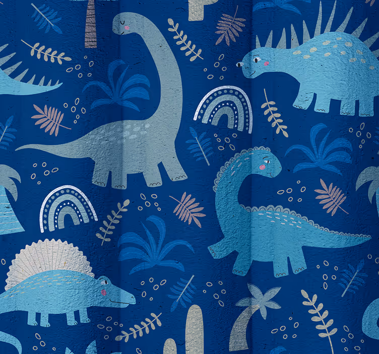 roleta na okno dinosaury modré odtiene - Tenstickers