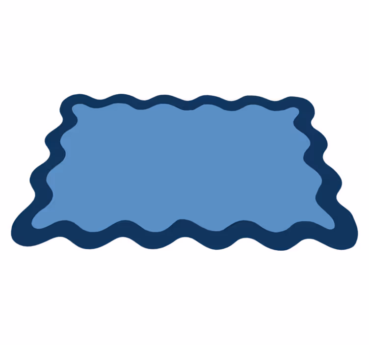 moderné prestieranie na stôl modrý vlnitý okraj - Tenstickers