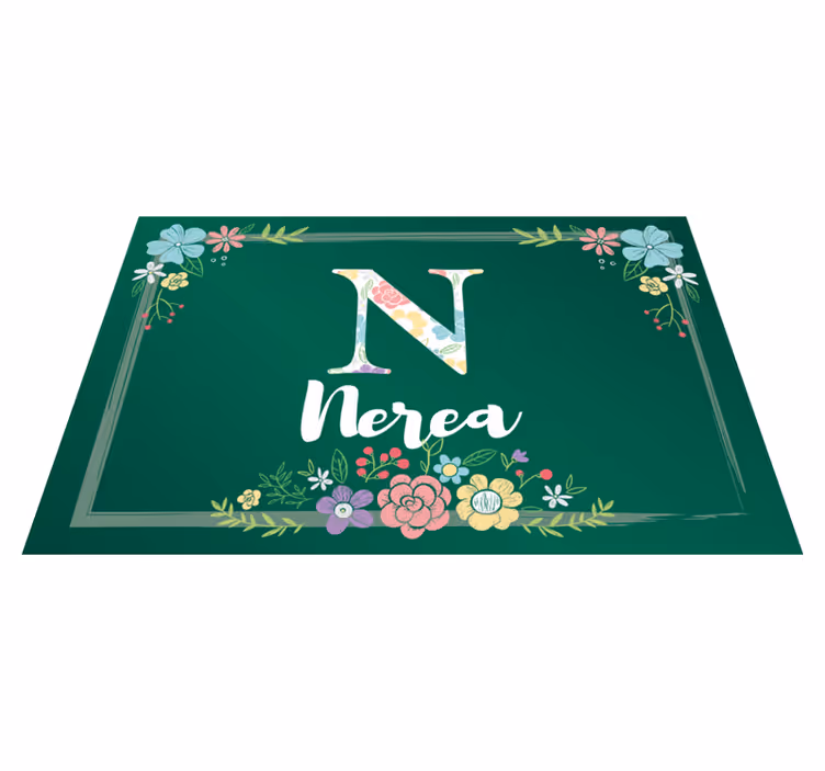Zelená s kvetmi prispôsobiteľné prestieranie - Tenstickers