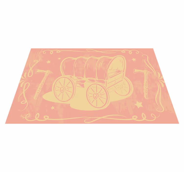 Originálne prestieranie s vintage ilustráciou vozíka - Tenstickers