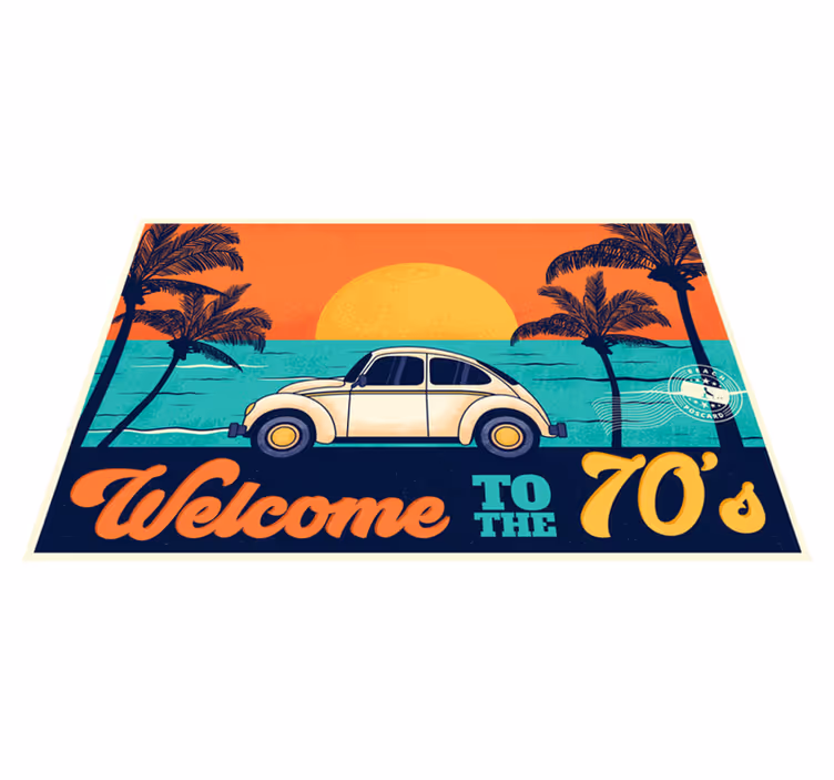 Elegantné prestieranie retro plážová scéna 70. rokov - Tenstickers
