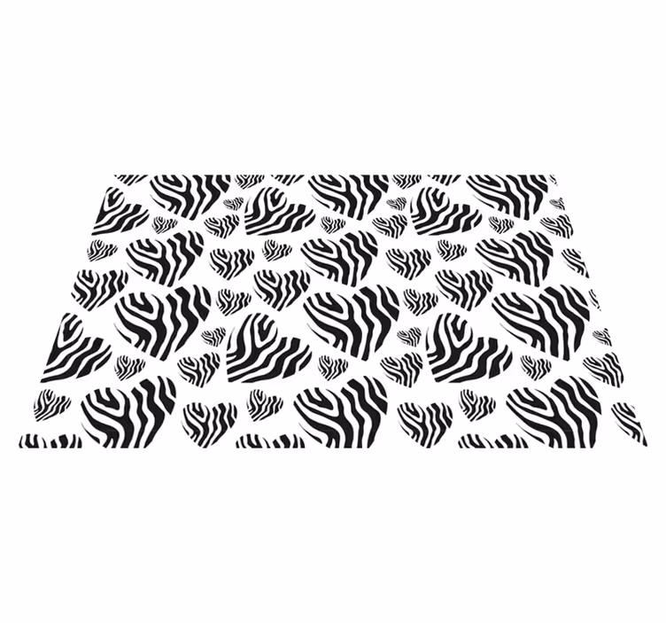 Vzorované prestieranie so vzorom srdca zebra - Tenstickers