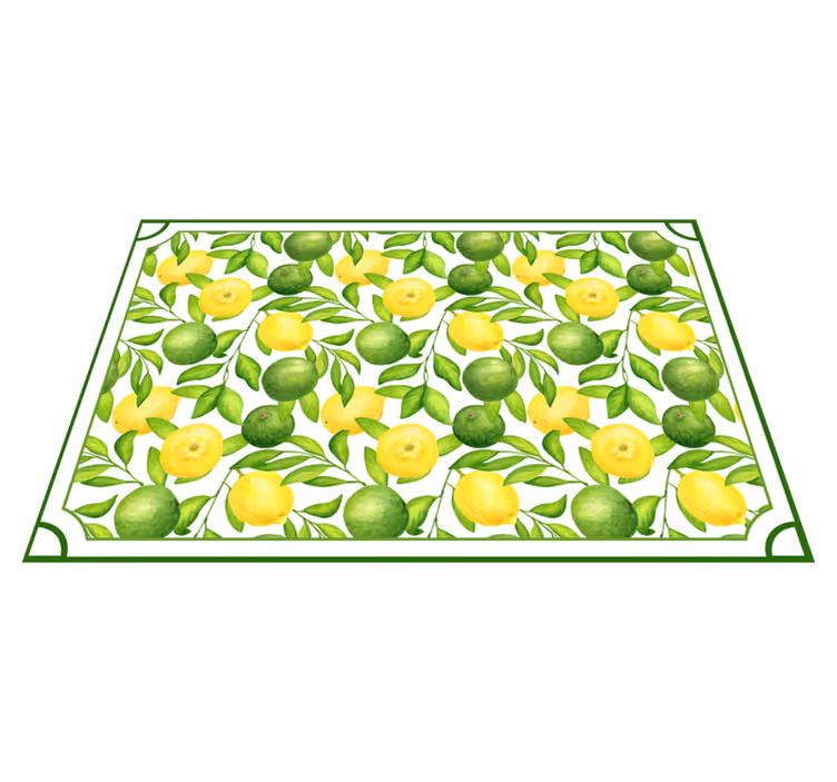 Rímsy a limetky rímsy rámujú citrusové prestieranie - Tenstickers