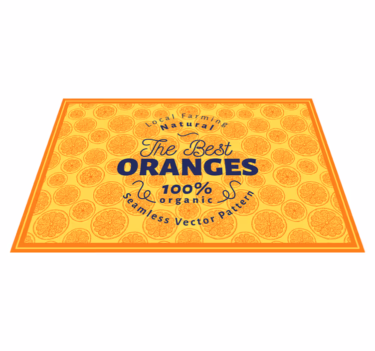 Oranžová ruka nakresliť vzor rám citrusové prestieranie - Tenstickers