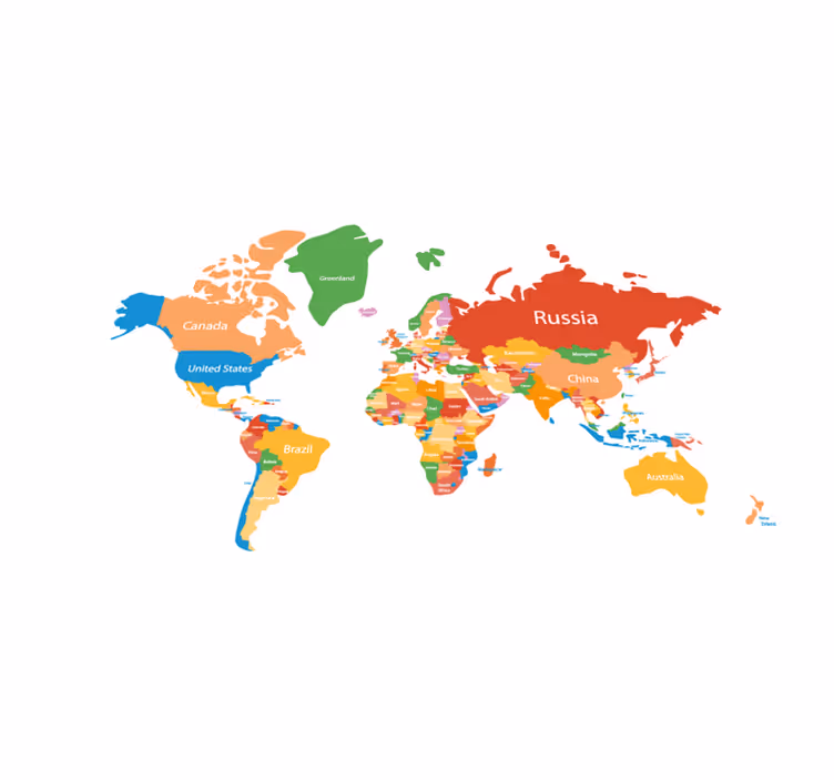 Farebná mapa sveta originálne prestierania - Tenstickers