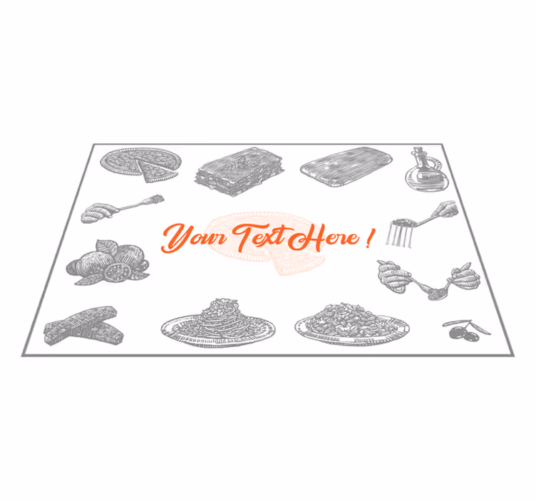 Originálne prestieranie v štýle ilustrácie jedla - Tenstickers