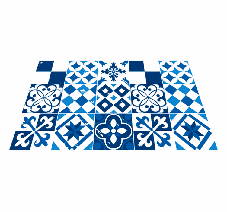 Kvet biele a modré moderné prestieranie - Tenstickers