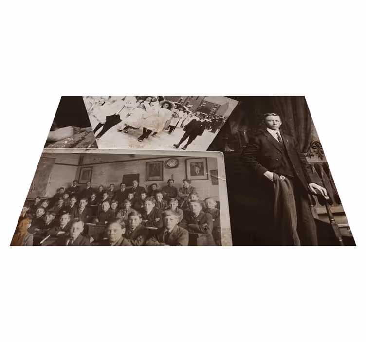 Prestieranie na stôl domov vintage foto koláž - Tenstickers