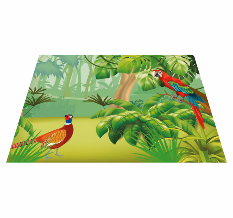 Vinylové prestierania papagáj v tropickej džungli - Tenstickers