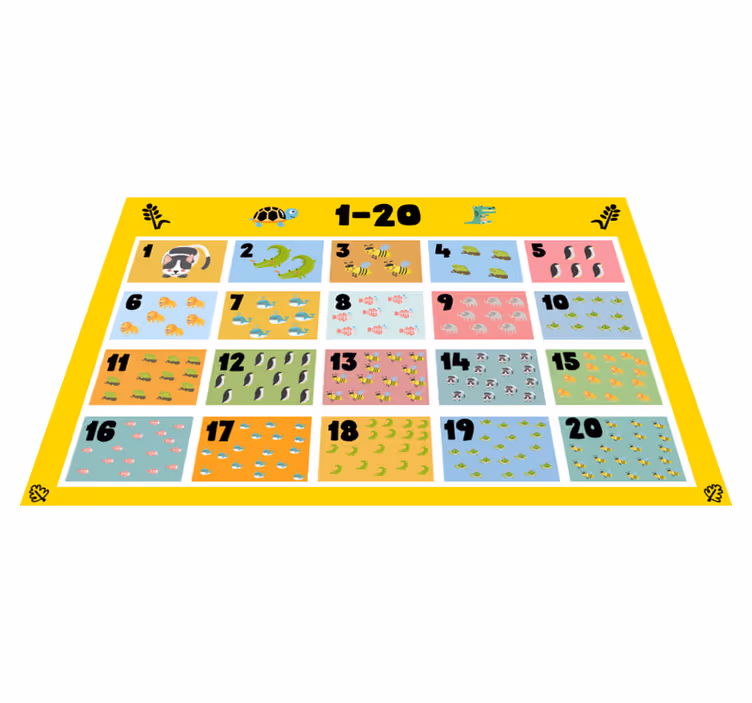 Detské prestieranie farebný číselný graf - Tenstickers